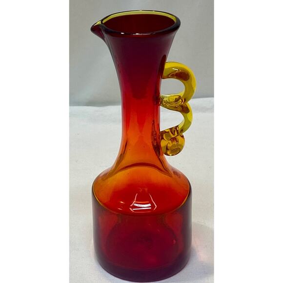 VTG Rainbow Art Glass Huntington West Virginia Tangerine/Amberina Pitcher 1966 - Picture 11 of 12